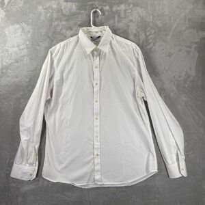 Teddy Stratford NYC Shirt men's 6 XXL Zip Fit Button Up White Long Sleeve Casual